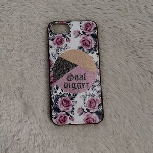 iPhone 6s/7 phone case, White (Gold, pink, black), Roses.